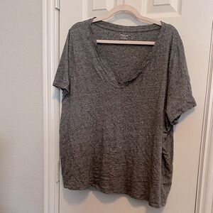 Madewell Charcoal V-Neck Short Sleeve Tee